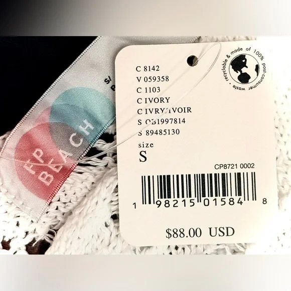 FREE PEOPLE || FP Beach Bianca Fauxchet Midi Dress in Ivory - SZ Small ⭐️NWT⭐️ - Picture 4 of 8